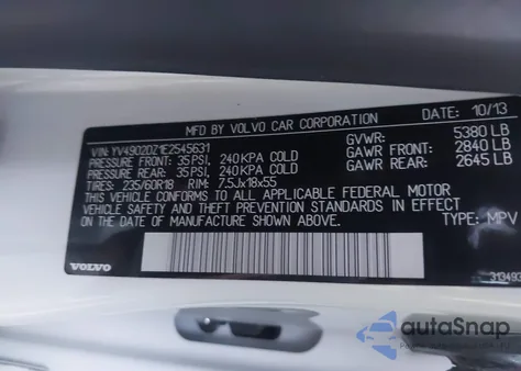 2014 Volvo Xc60 T6 R-Design Platinum z USA, uszkodzony, nr VIN YV4902DZ1E2545631